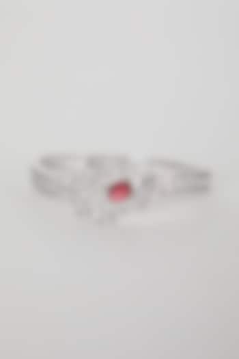 White Finish Red Stone & Diamond Bracelet by Aster at Pernia's Pop Up Shop