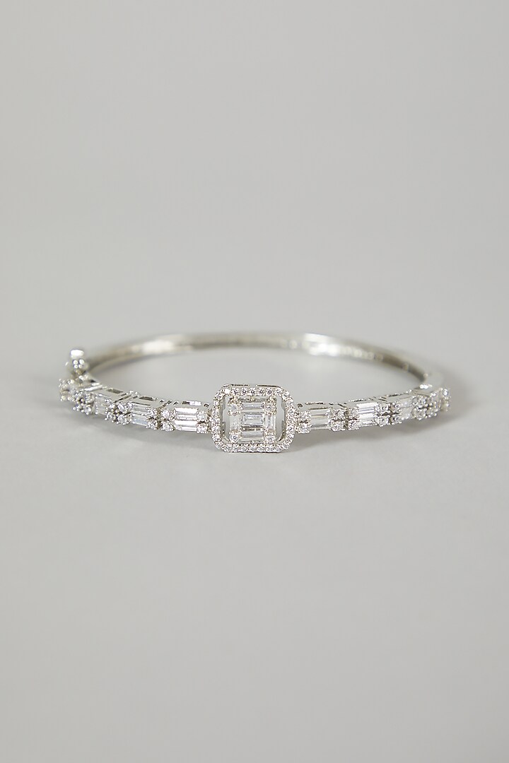 White Finish Diamond Bangle by Aster at Pernia's Pop Up Shop