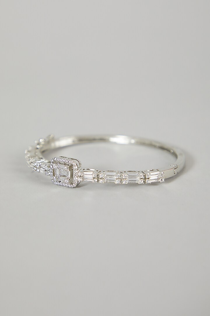 White Finish Diamond Bangle by Aster at Pernia's Pop Up Shop