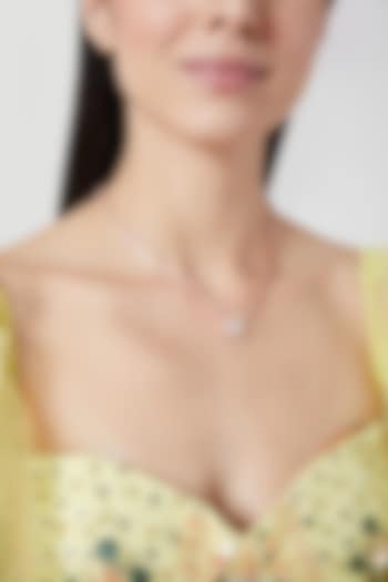 Rose Gold Finish Faux Diamond Pendant Necklace by Aster at Pernia's Pop Up Shop