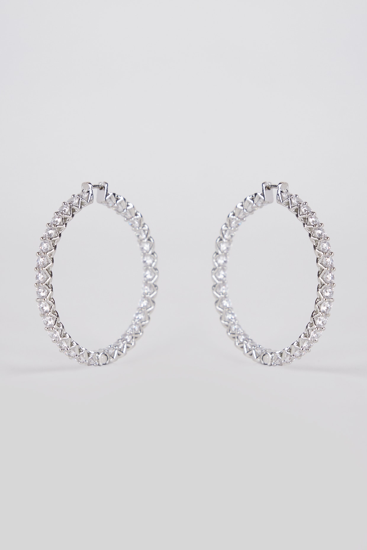 Faux diamond deals hoop earrings