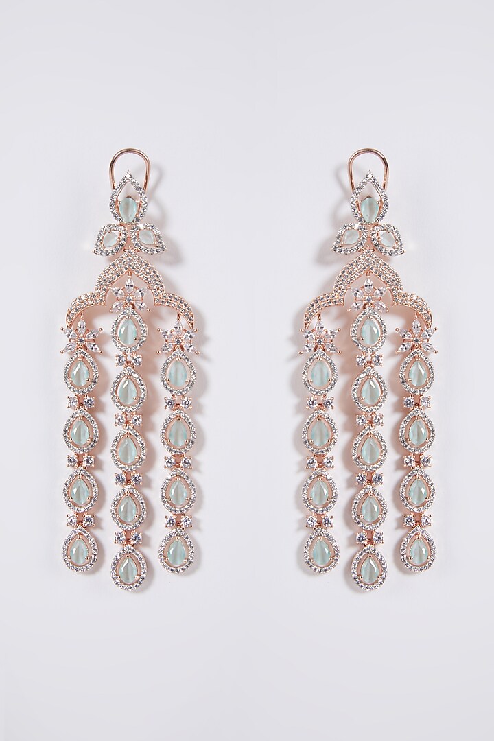 Rose Gold Finish Diamond Earrings by Aster at Pernia's Pop Up Shop