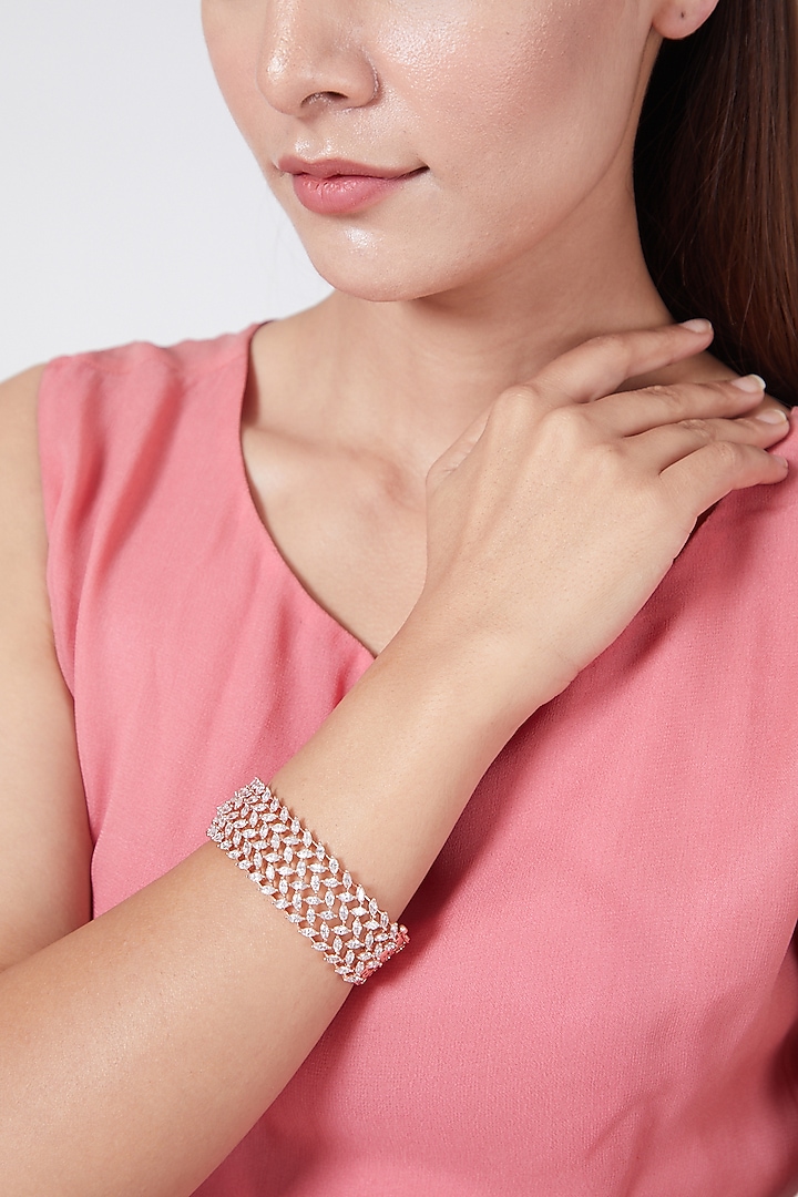 Rose Gold Finish Diamond Bangle by Aster at Pernia's Pop Up Shop