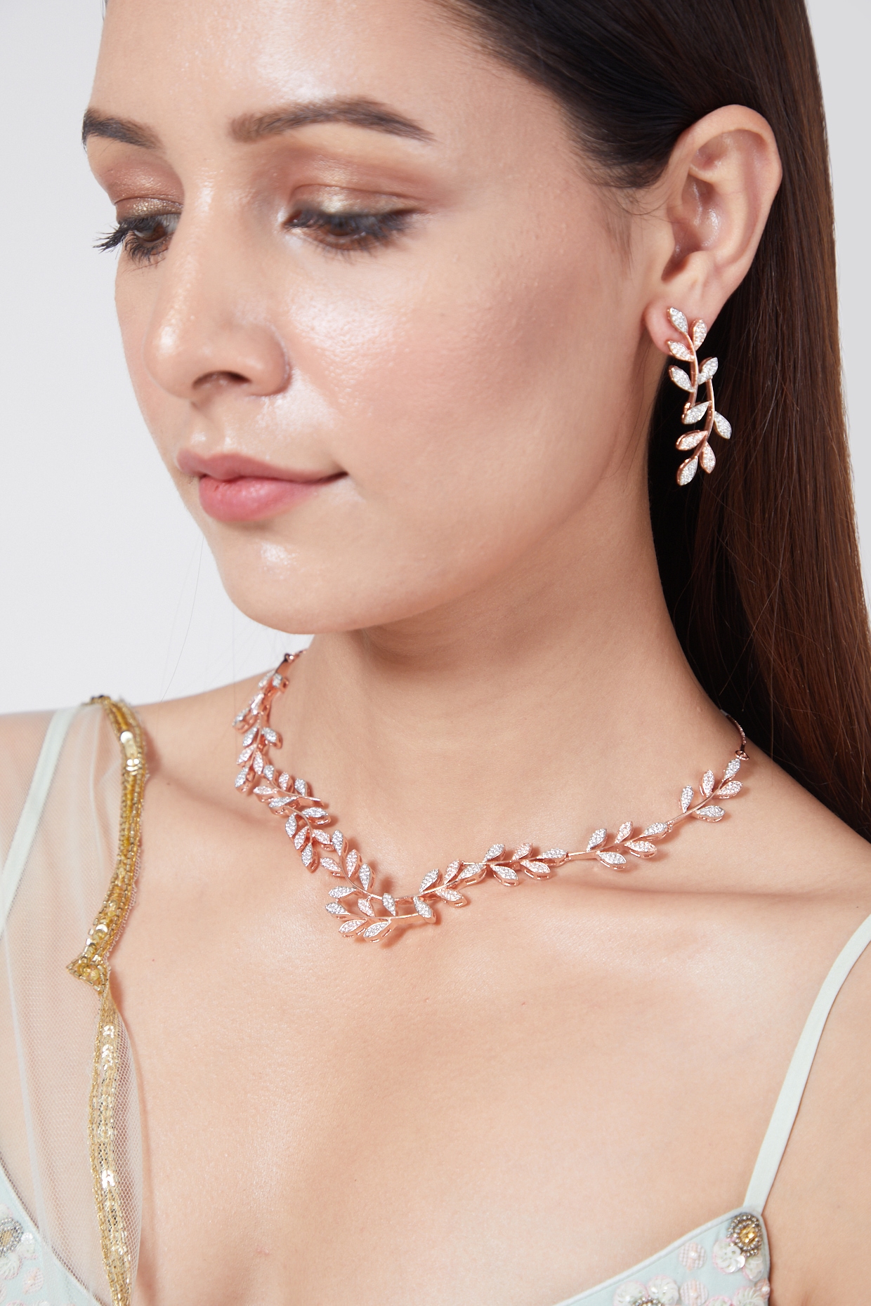 fake diamond necklace set