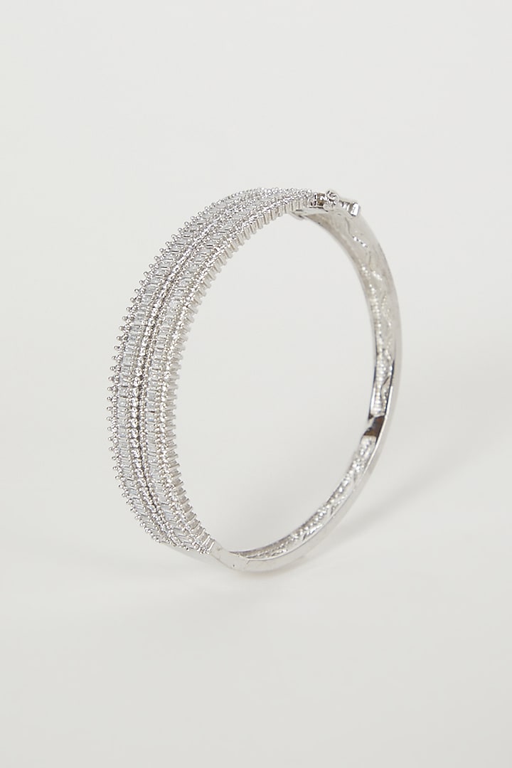 White Finish Bangle With Diamond by Aster at Pernia's Pop Up Shop
