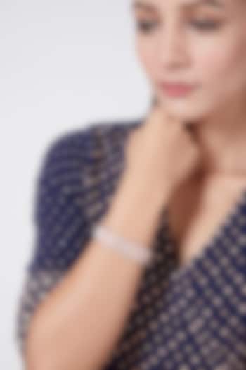 Rose Gold Finish Bangle With Diamonds by Aster at Pernia's Pop Up Shop