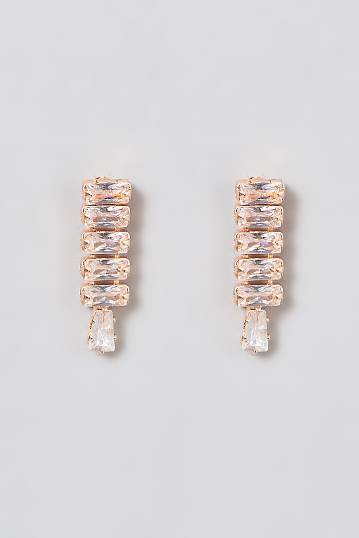Rose Gold Finish Choker Necklace Set With Faux Diamonds by Aster at Pernia's Pop Up Shop