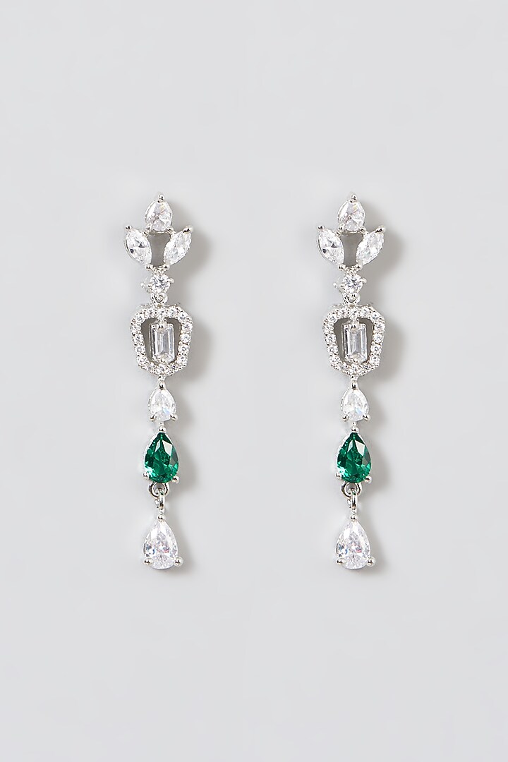 White Finish Green Zircon Necklace Set by Aster at Pernia's Pop Up Shop