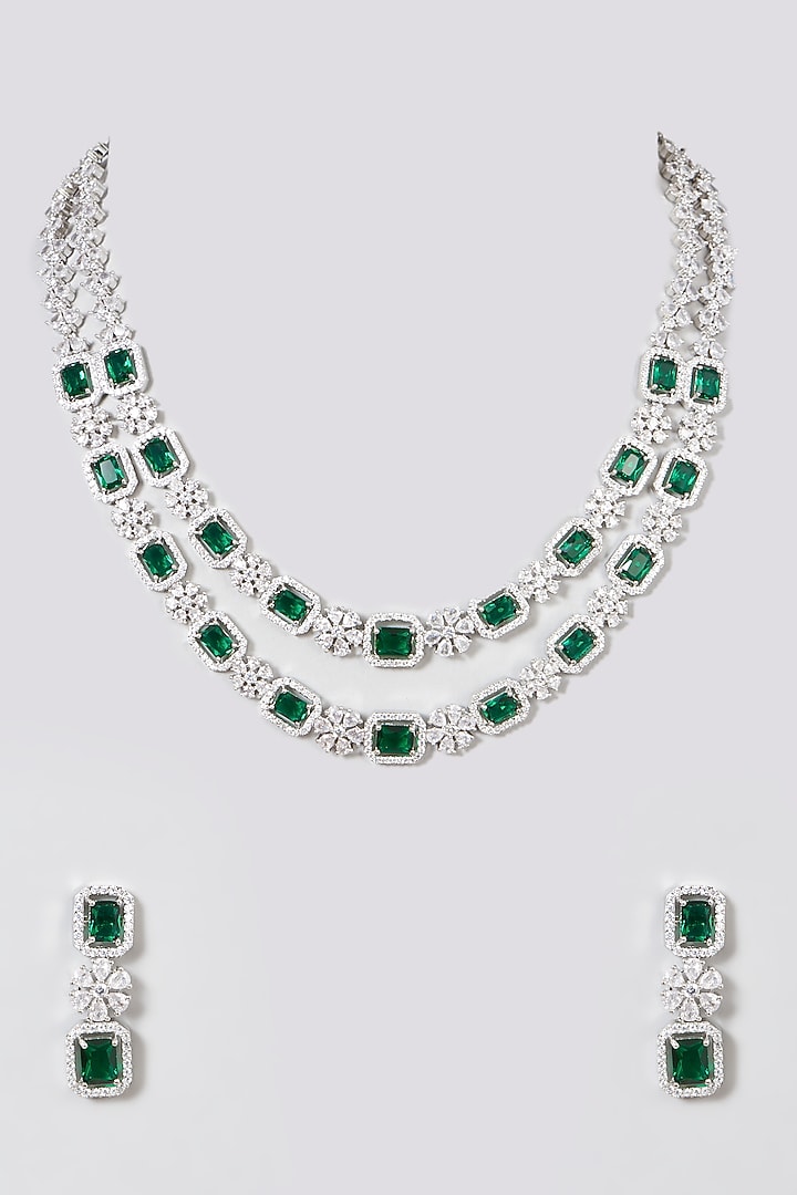 White Finish Layered Necklace Set by Aster at Pernia's Pop Up Shop