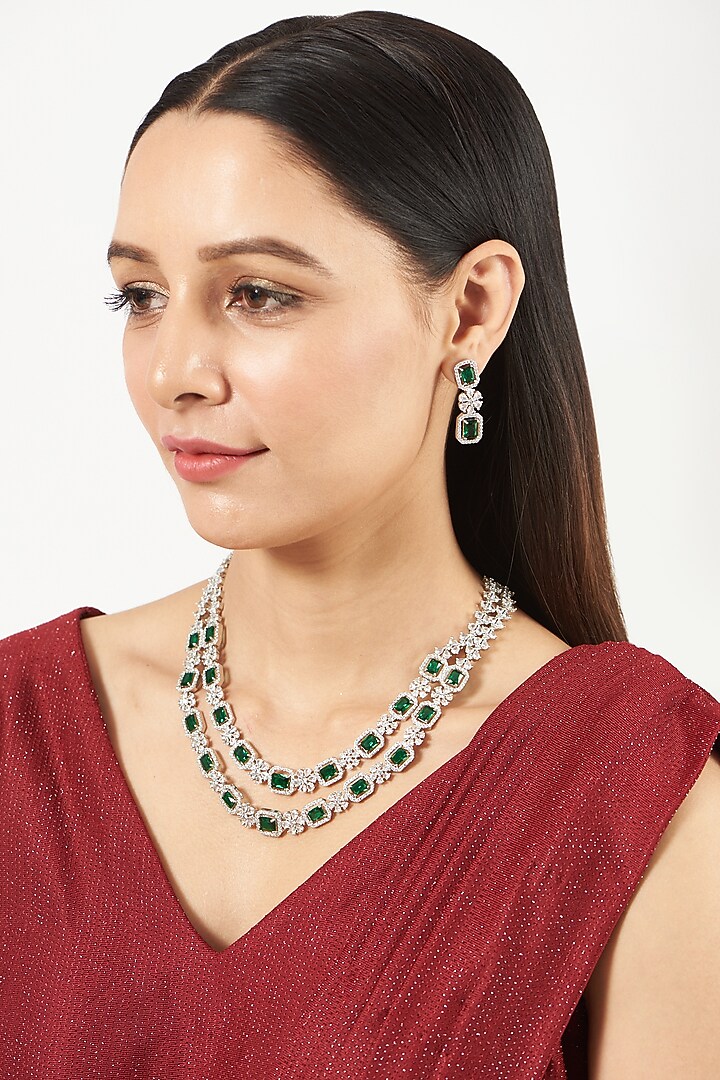 White Finish Layered Necklace Set by Aster at Pernia's Pop Up Shop