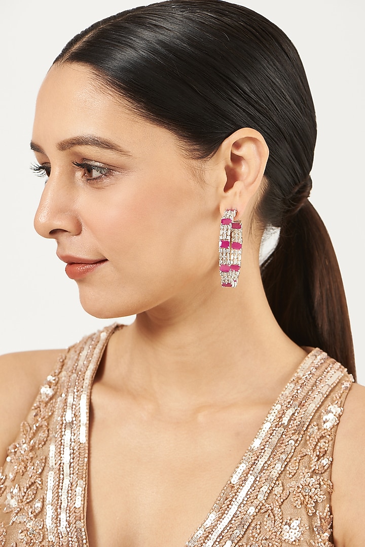 White Finish Hoop Earrings by Aster at Pernia's Pop Up Shop