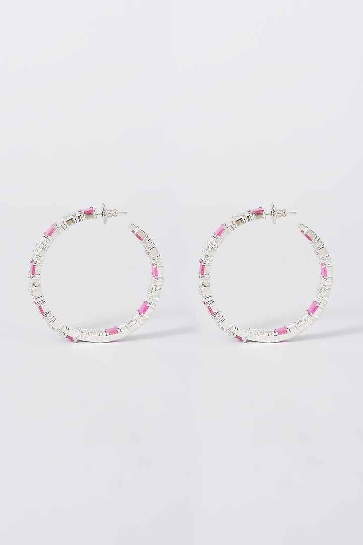 White Finish Hoop Earrings by Aster at Pernia's Pop Up Shop