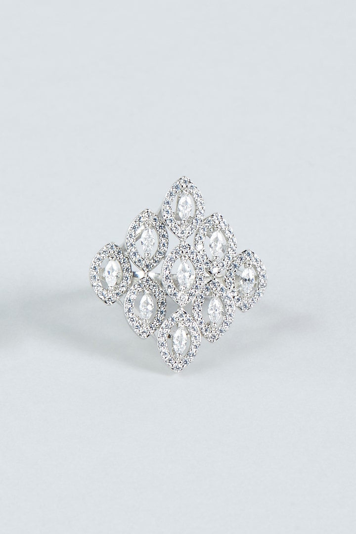 White Finish Zircon Ring by Aster at Pernia's Pop Up Shop