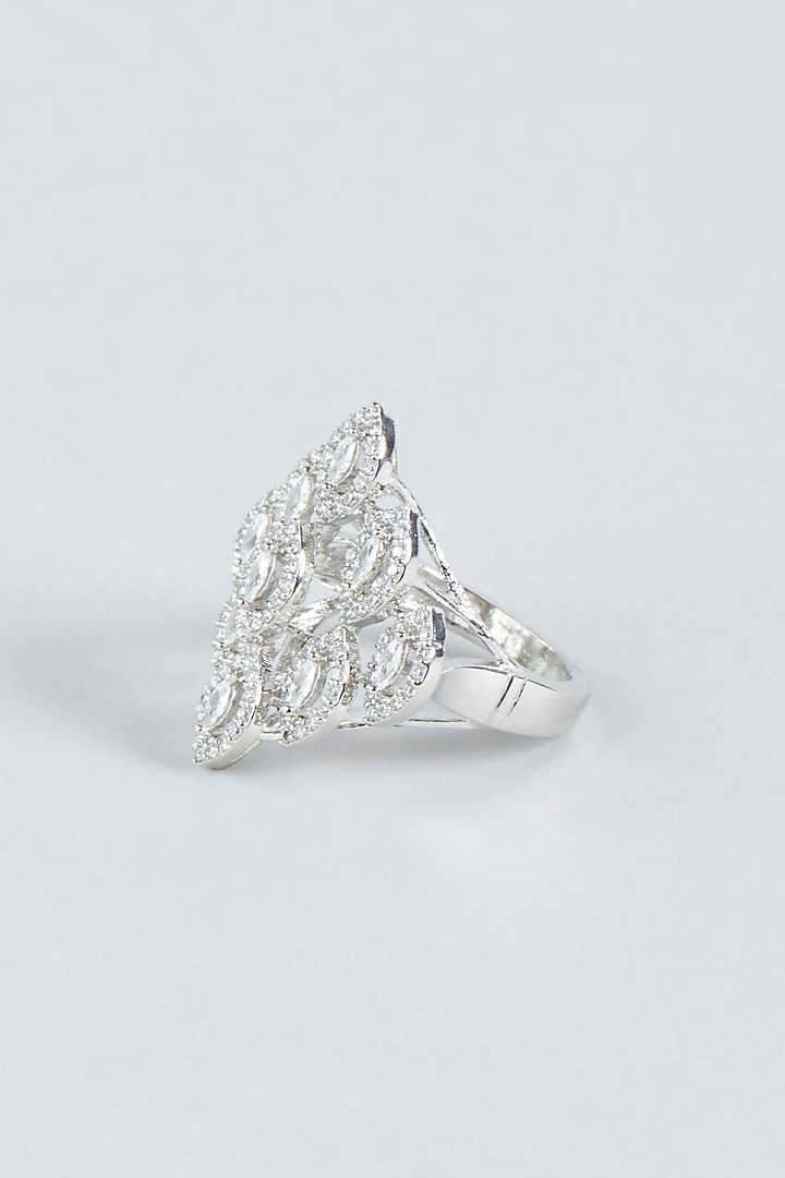 White Finish Zircon Ring by Aster at Pernia's Pop Up Shop