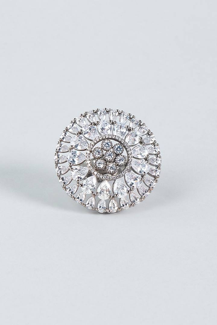 White Finish Zircon Ring by Aster at Pernia's Pop Up Shop