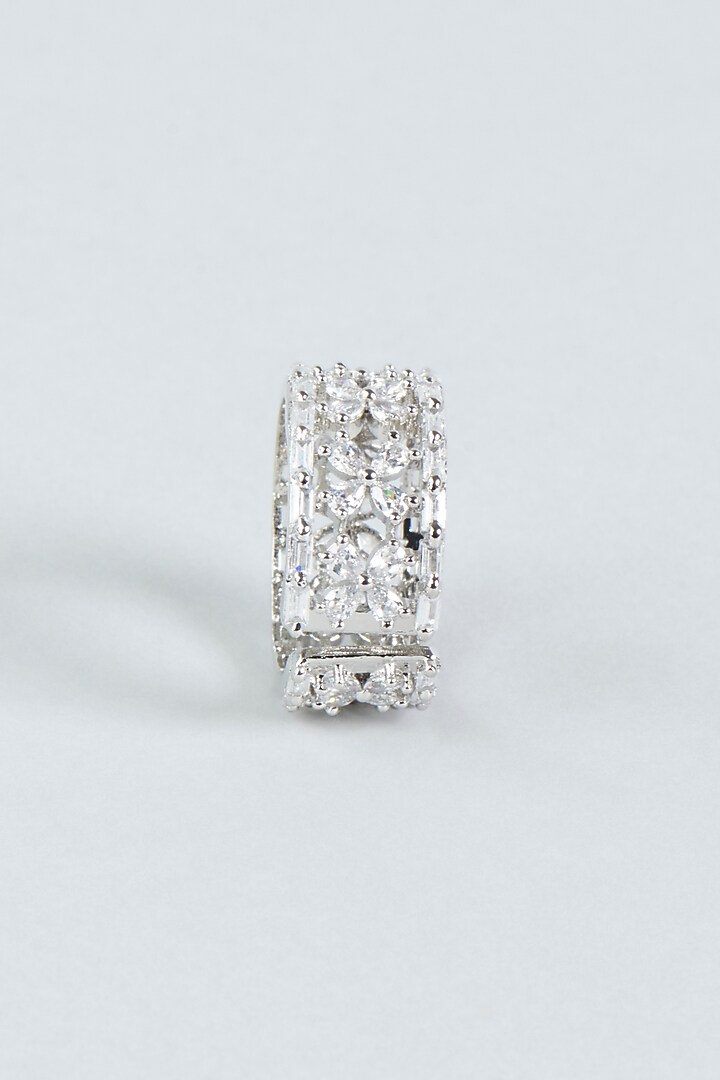 White Finish Faux Diamond Ring by Aster at Pernia's Pop Up Shop