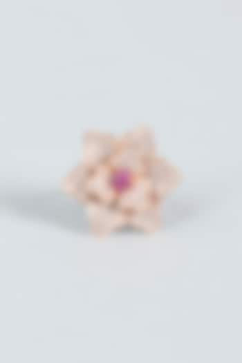 Rose Gold Finish Red Stone & Zircon Ring by Aster at Pernia's Pop Up Shop