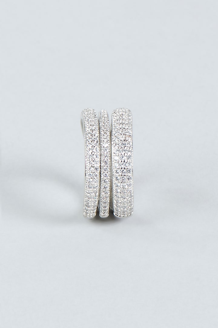 White Finish Faux Diamond Ring by Aster at Pernia's Pop Up Shop
