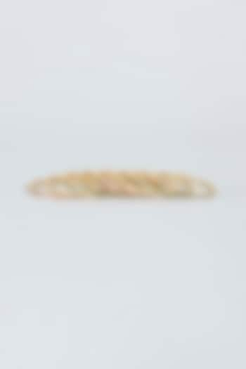 Gold Finish Faux Diamond Bangles (Set Of 8) by Aster at Pernia's Pop Up Shop