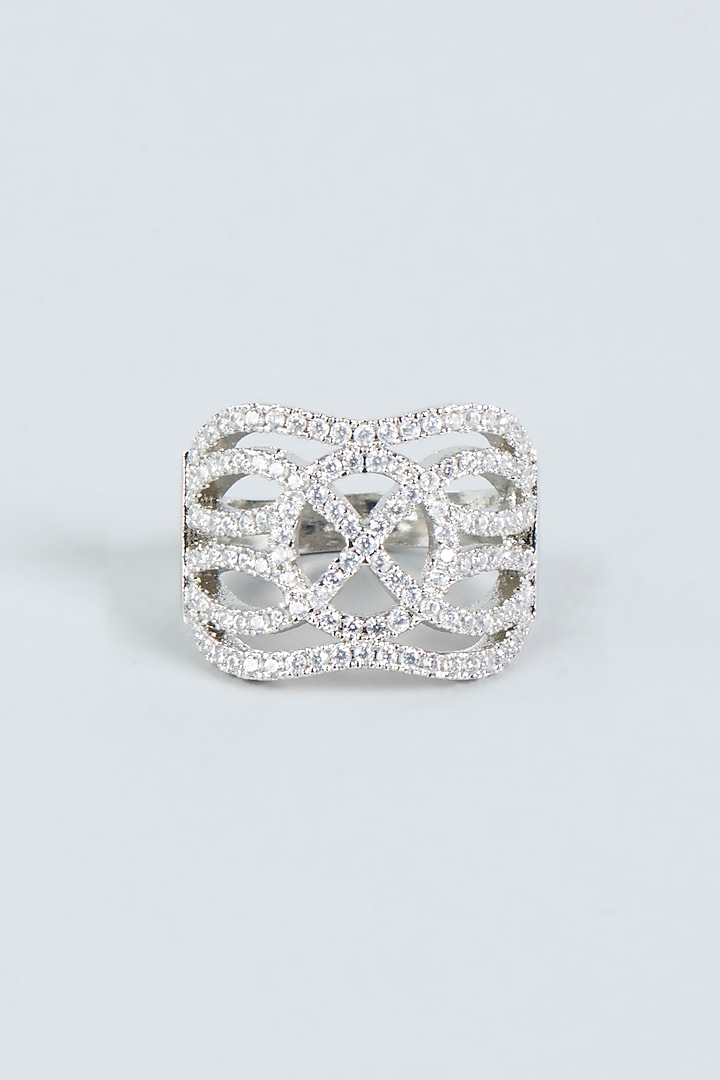 White Finish Zircon Ring by Aster at Pernia's Pop Up Shop