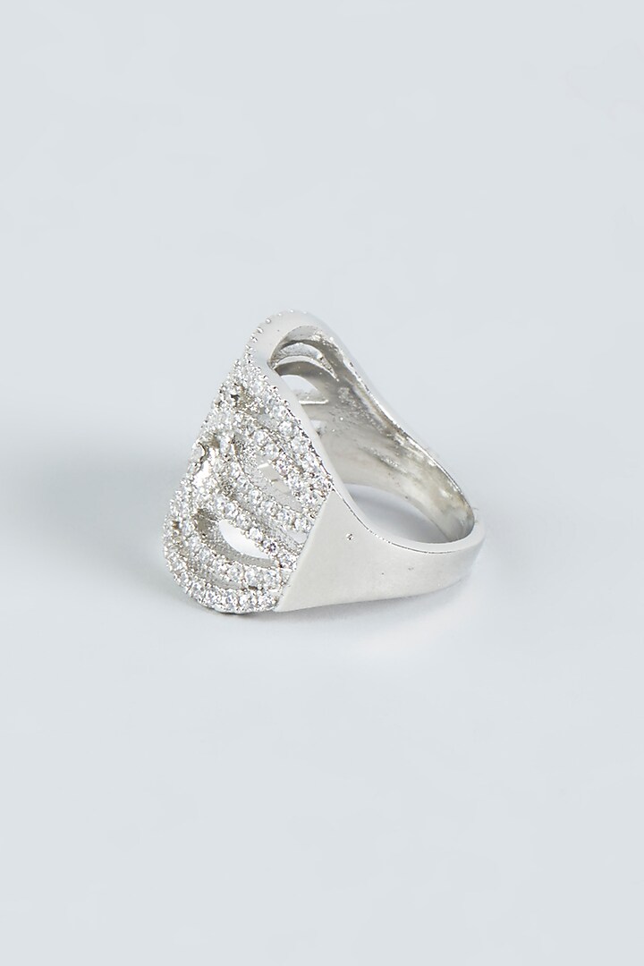 White Finish Zircon Ring by Aster at Pernia's Pop Up Shop