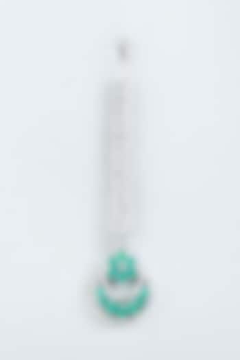 White Finish Emerald & Zircon Maangtikka by Aster