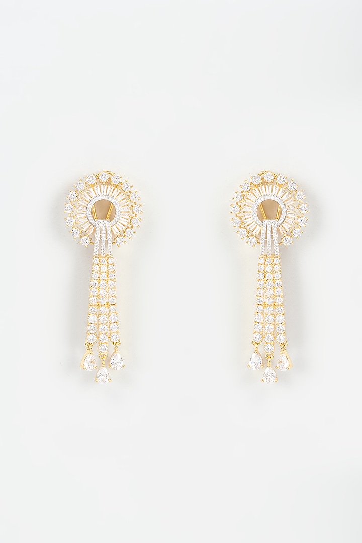 Gold Finish Kundan Polki Dangler Earrings by Aster at Pernia's Pop Up Shop