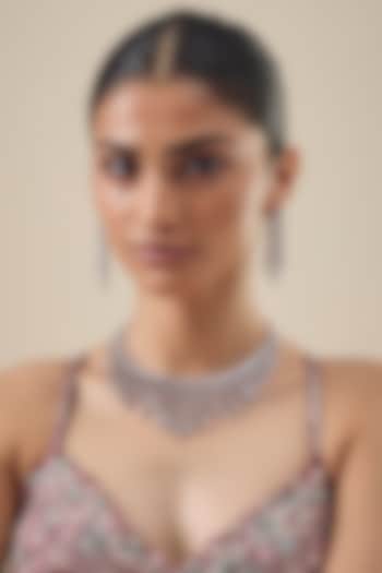 White Finish Zircon Necklace Set by Aster at Pernia's Pop Up Shop