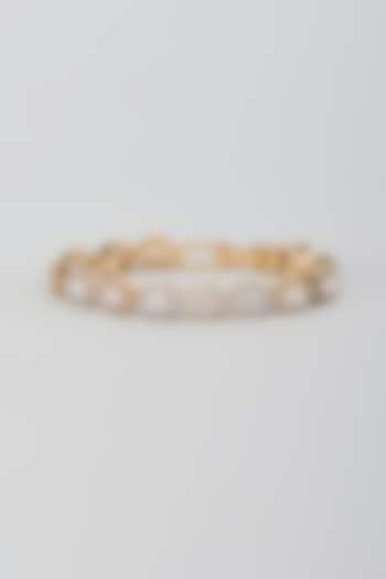 Gold Finish Zircon Openable Bracelet by Aster at Pernia's Pop Up Shop