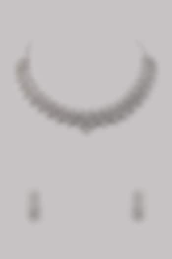 White Finish Zircon Necklace Set by Aster at Pernia's Pop Up Shop