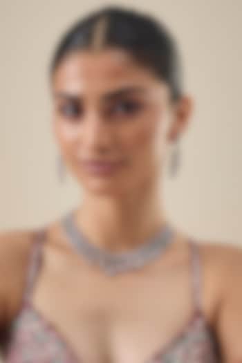 White Finish Zircon Necklace Set by Aster at Pernia's Pop Up Shop