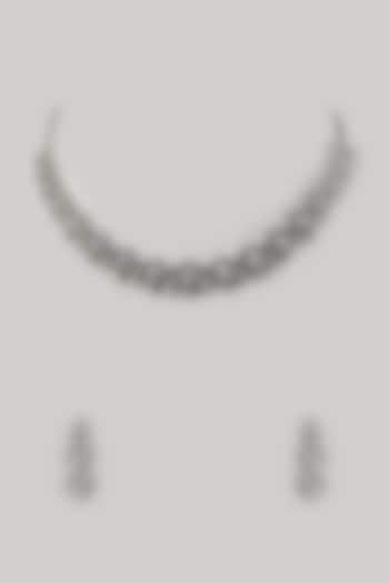 White Finish Zircon Necklace Set by Aster at Pernia's Pop Up Shop