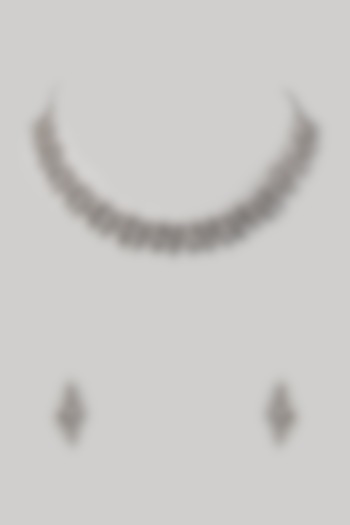 White Finish Zircon Necklace Set by Aster at Pernia's Pop Up Shop