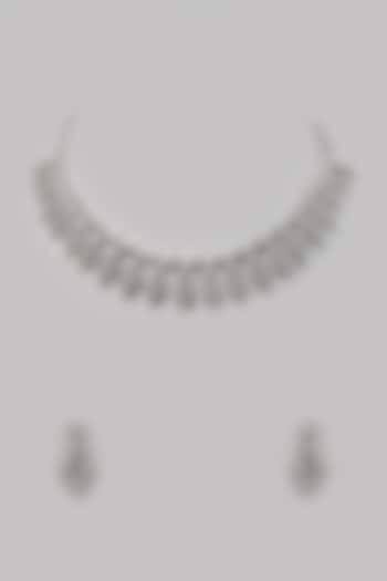 White Finish Zircon Necklace Set by Aster at Pernia's Pop Up Shop