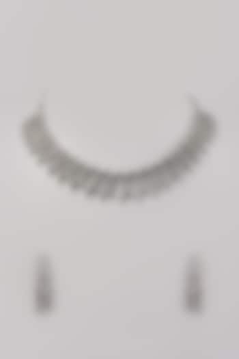 White Finish Zircon Necklace Set by Aster at Pernia's Pop Up Shop