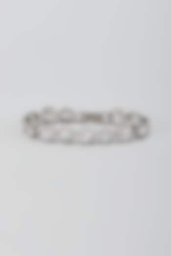 White Finish Faux Diamond Openable Bracelet by Aster at Pernia's Pop Up Shop