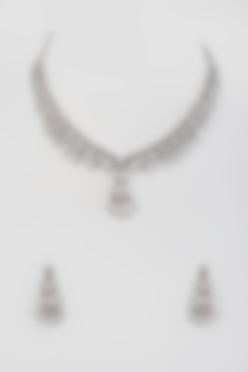White Finish Zircon Necklace Set by Aster at Pernia's Pop Up Shop