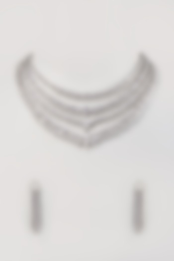 White Finish Zircon Necklace Set by Aster at Pernia's Pop Up Shop