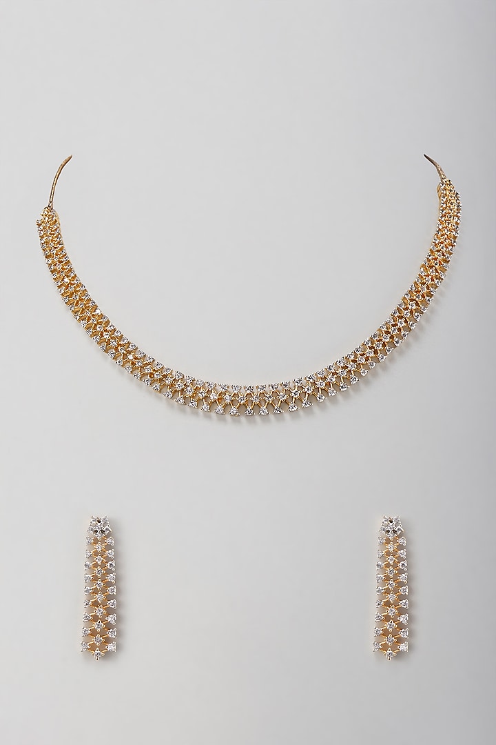 Two-Tone Finish Zircon Necklace Set by Aster at Pernia's Pop Up Shop