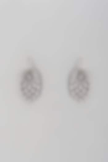 White Finish Zircon Dangler Earrings by Aster at Pernia's Pop Up Shop