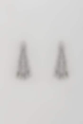 White Finish Zircon Dangler Earrings by Aster at Pernia's Pop Up Shop