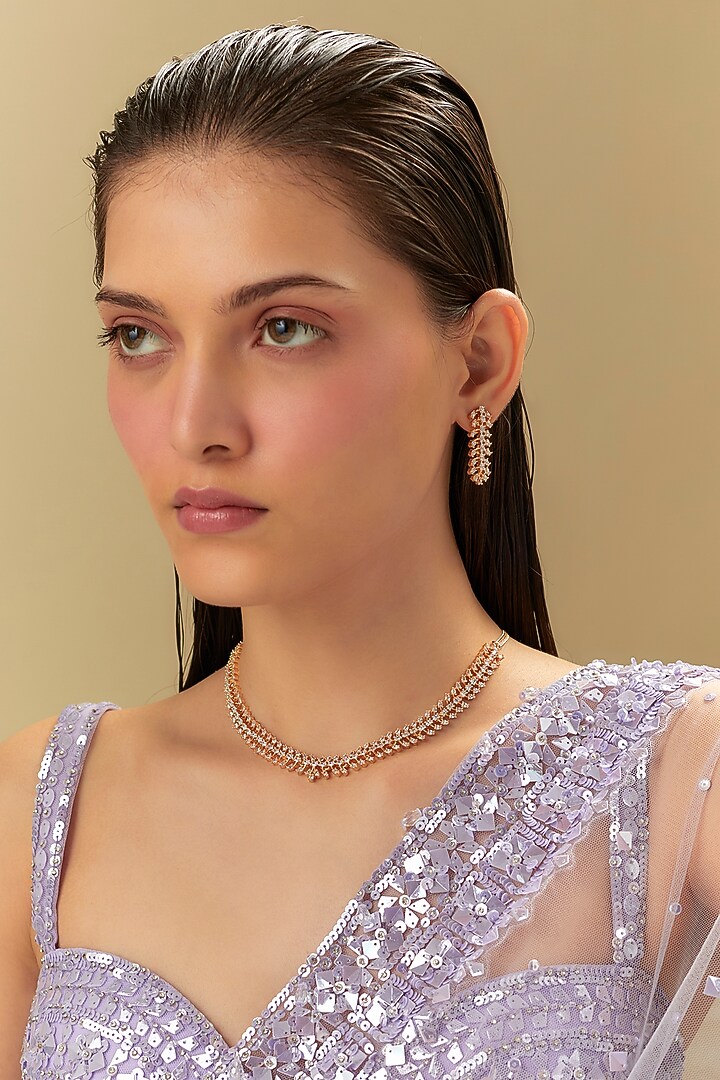 Two-Tone Finish Zircon Necklace Set by Aster at Pernia's Pop Up Shop