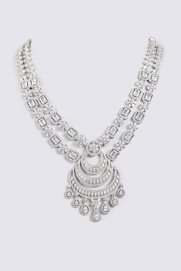White Finish Synthetic Stone Necklace by Aster at Pernia's Pop Up Shop