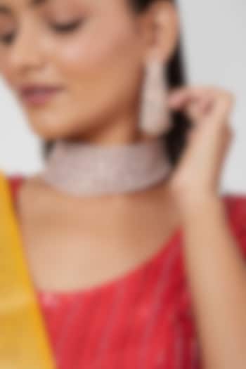 Rose Gold Finish Zircon Choker Necklace Set by Aster at Pernia's Pop Up Shop