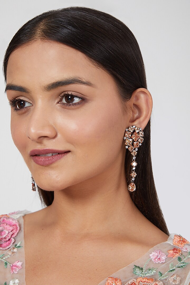 Black Rhodium Finish Diamond Earrings by Aster at Pernia's Pop Up Shop
