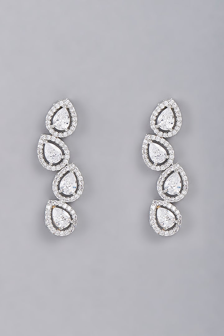 White Finish Faux Diamond Choker Necklace Set by Aster at Pernia's Pop Up Shop