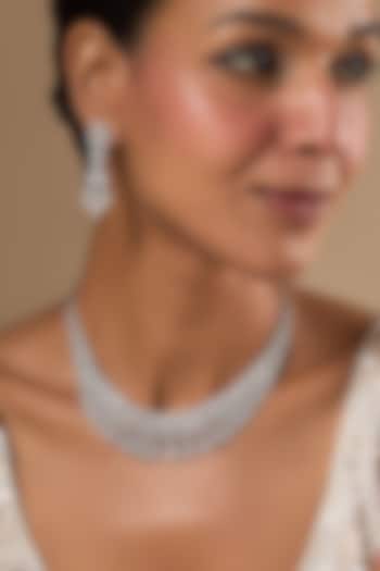 White Finish Zircon Necklace Set by Aster at Pernia's Pop Up Shop