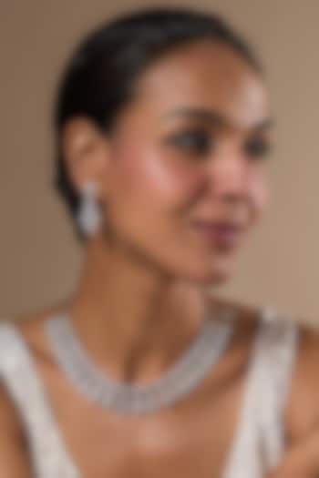 White Finish Zircon Necklace Set by Aster at Pernia's Pop Up Shop