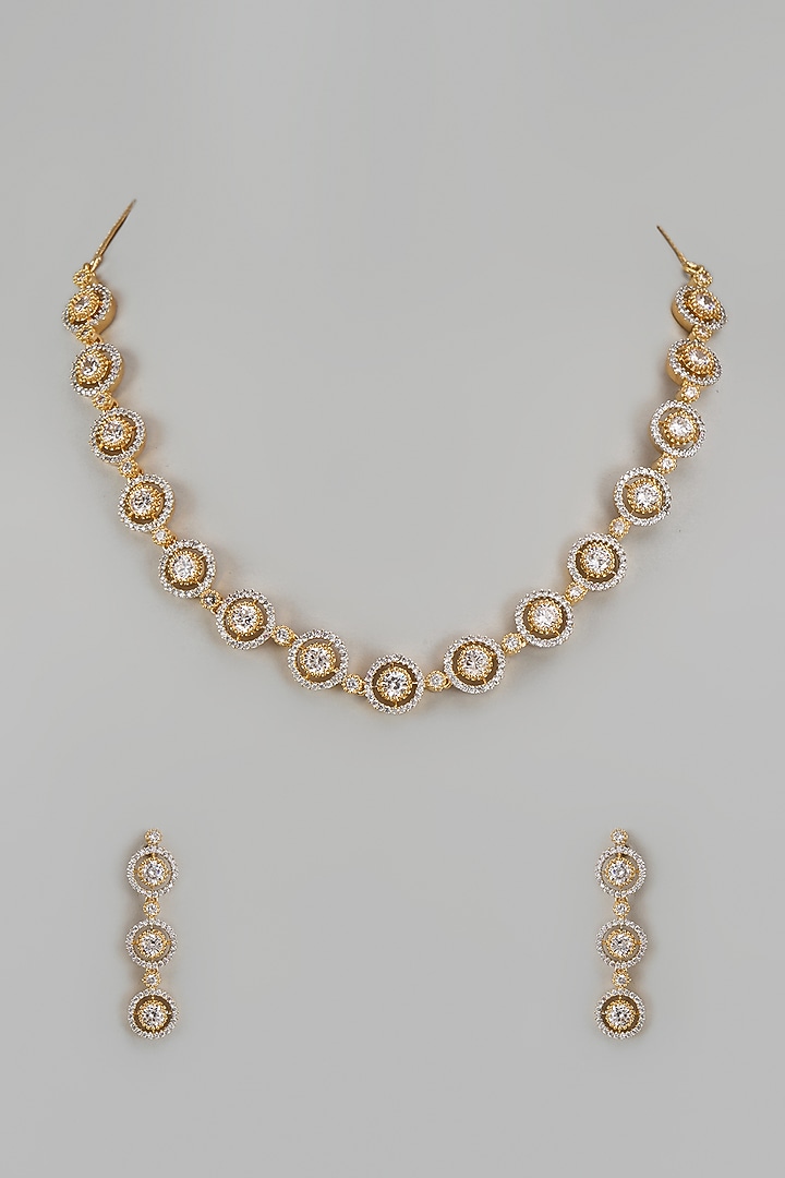 Gold Finish Zircon Necklace Set by Aster at Pernia's Pop Up Shop