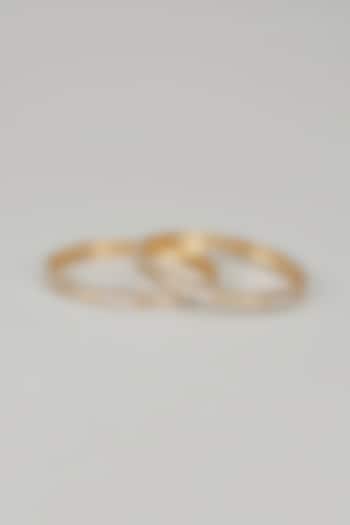 Gold Finish Zircons Bangles (Set of 2) by Aster at Pernia's Pop Up Shop